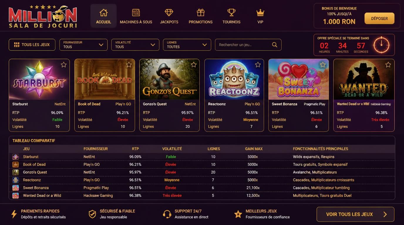 sélection de machines à sous avec free spins et expirations