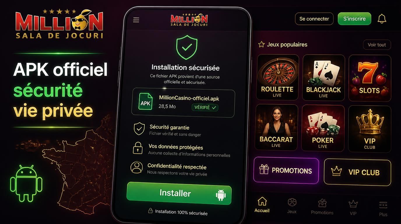 Interface montrant l’installation d’un APK officiels avec symboles de sécurité.